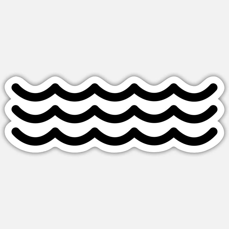 Wellen Symbol - Sticker Größe S (10 x 10 cm) - Mattweiß