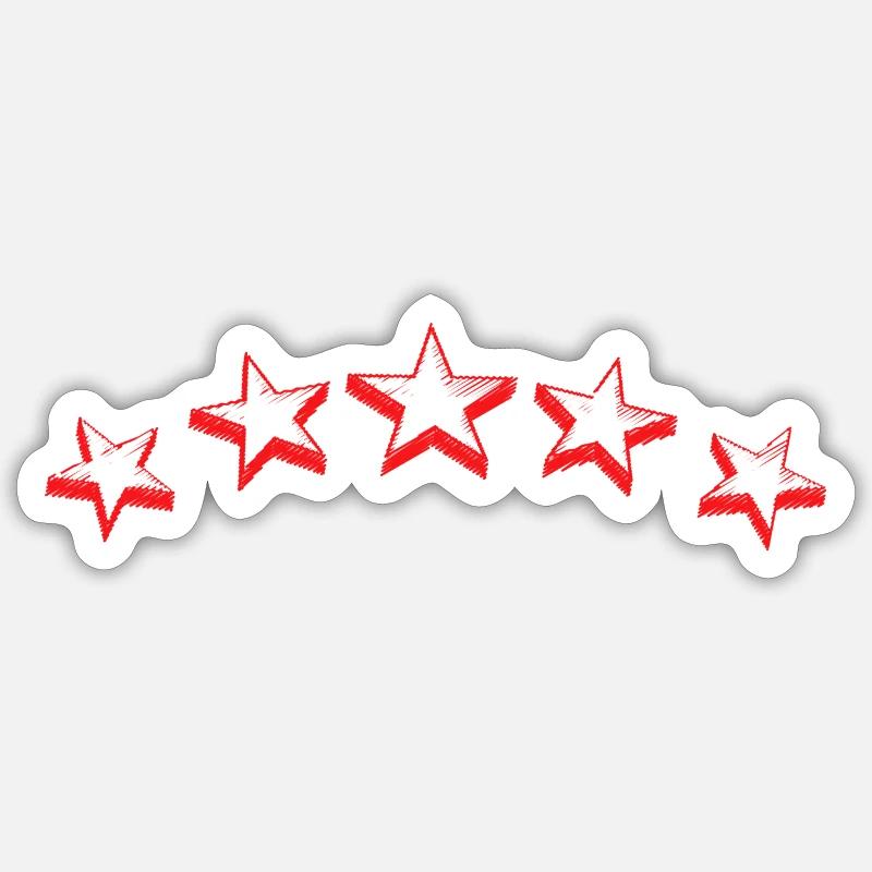 Sterne rot - Sticker Größe S (10 x 10 cm) - Mattweiß