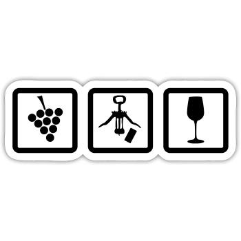 Winzer Gear - Winzer Zubehör Weinrebe Korkenzieher - Sticker Größe S (10 x 10 cm) - Mattweiß - Vorne