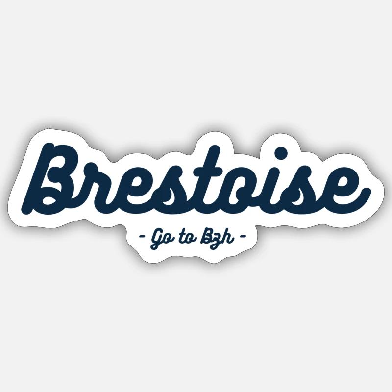 brestoise - Sticker taille S (10 x 10 cm) - blanc mat