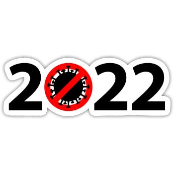 2022 Anti Corona Virus - Sticker size S (10 x 10 cm) - white matte - Front