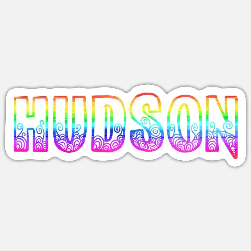 hudson rs rainbow - Sticker size S (10 x 10 cm) - white matte