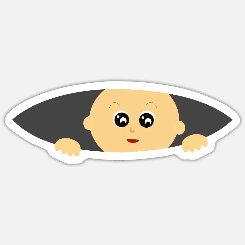 Grossesse Bébé enceinte - Sticker taille S (10 x 10 cm) - blanc mat