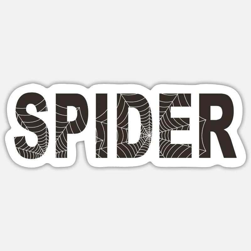 Mot araignée avec graphique - Sticker taille S (10 x 10 cm) - blanc mat