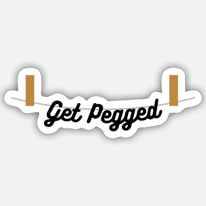 Get Pegged - Sticker size S (10 x 10 cm) - white matte