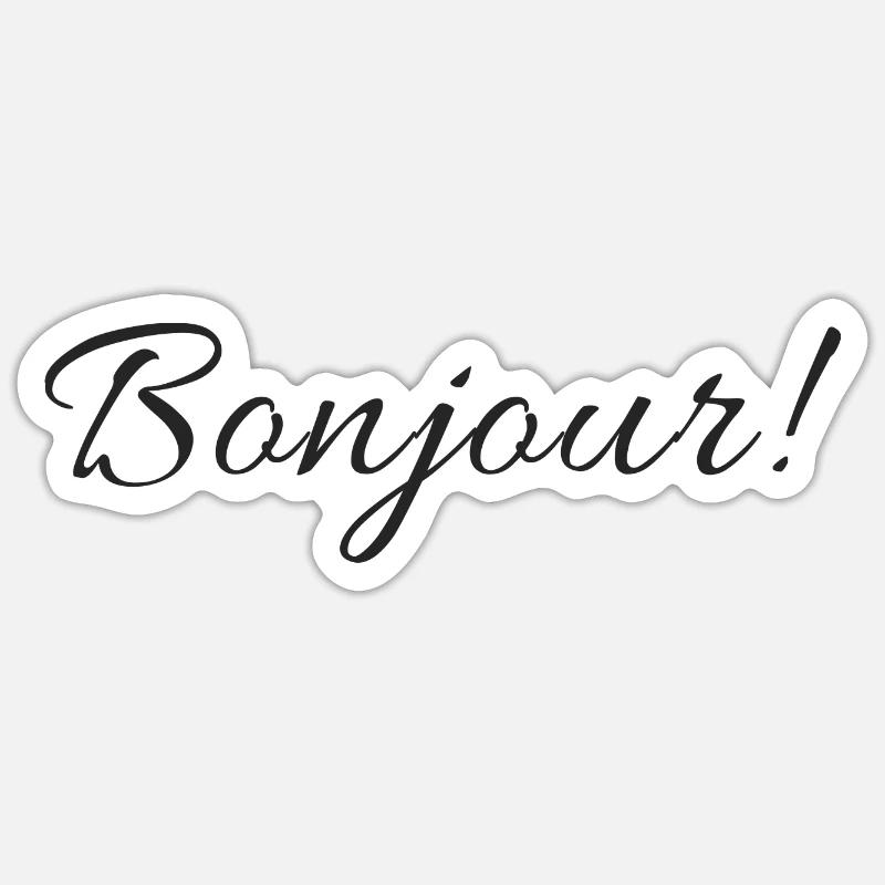 Conception de texte Bonjour - Sticker taille S (10 x 10 cm) - blanc mat
