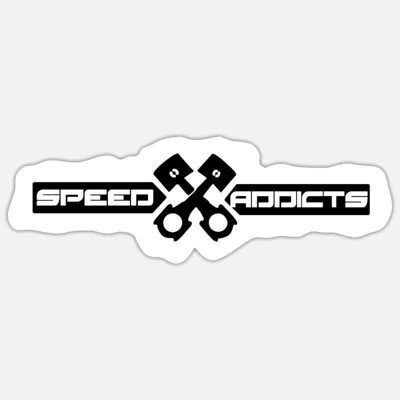 Speed Addicts Typo - Sticker taille S (10 x 10 cm) - blanc mat