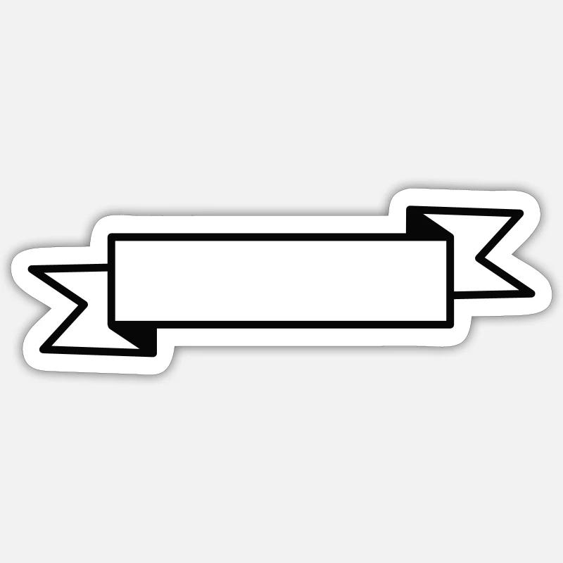 Bannière ruban blanc - Sticker taille S (10 x 10 cm) - blanc mat
