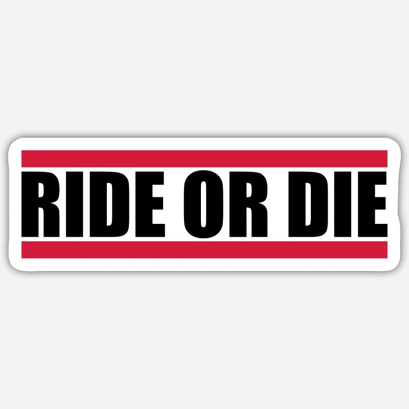 Logo Ride Die - Sticker size S (10 x 10 cm) - white matte