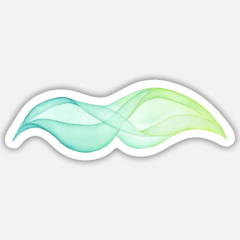 abstract wave - Sticker taille S (10 x 10 cm) - blanc mat