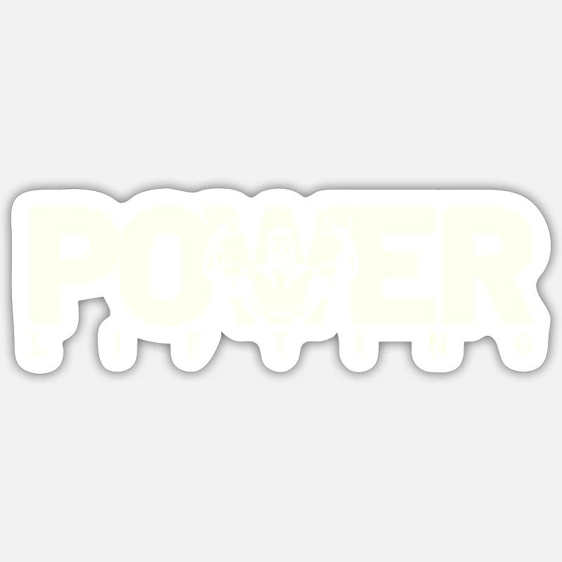 power lifting white Sticker size S (10 x 10 cm)