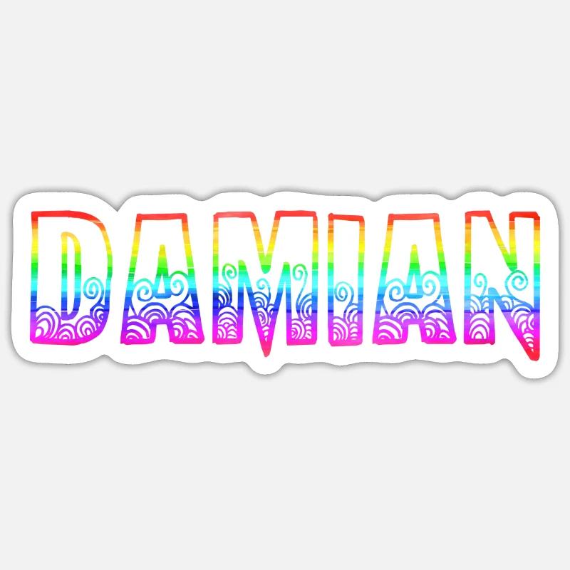 damian rs regenbogen - Sticker Größe S (10 x 10 cm) - Mattweiß