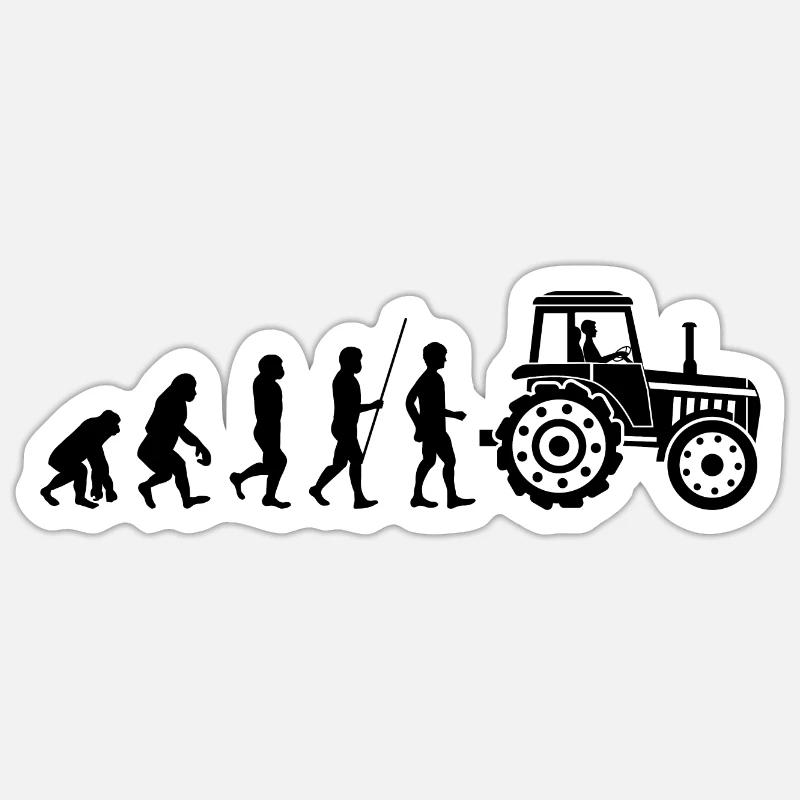 Tracteur Trekker Farmer Farmer Evolution noir - Sticker taille S (10 x 10 cm) - blanc mat