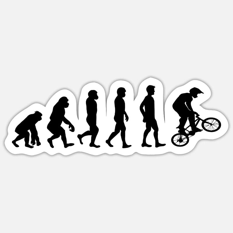 BMX Evolution - Sticker Größe S (10 x 10 cm) - Mattweiß