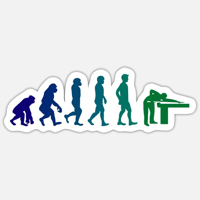 Billard Entwicklung - Sticker Größe S (10 x 10 cm) - Mattweiß