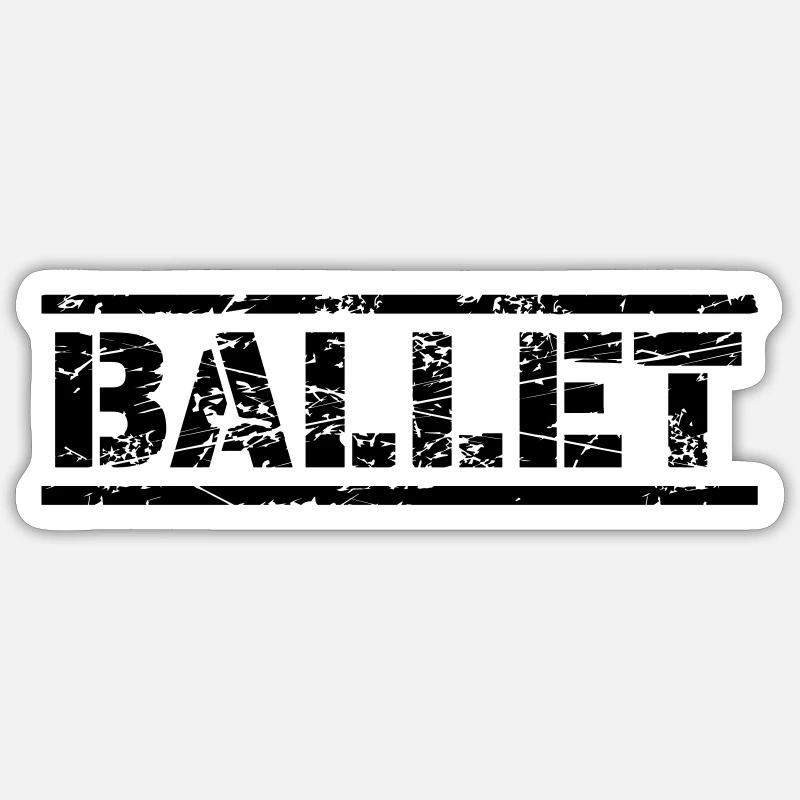 Ballet - Sticker taille S (10 x 10 cm) - blanc mat