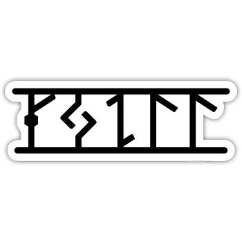 Kjell - Sticker Größe S (10 x 10 cm) - Mattweiß - Vorne