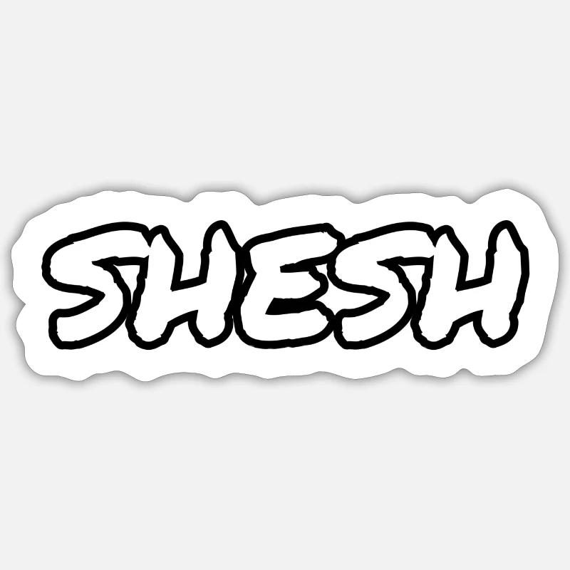 Shesh - Sticker Größe S (10 x 10 cm) - Mattweiß