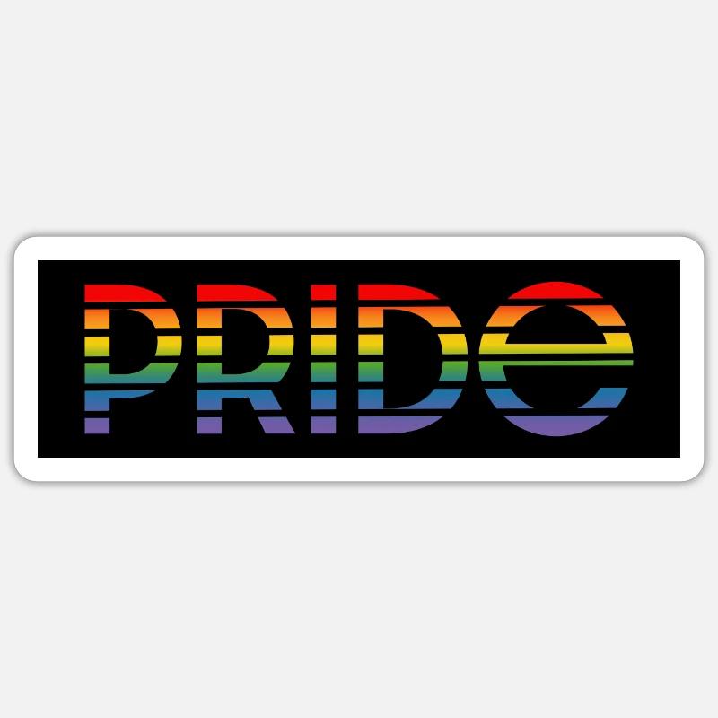Pride rainbow black background Sticker Größe S (10 x 10 cm)