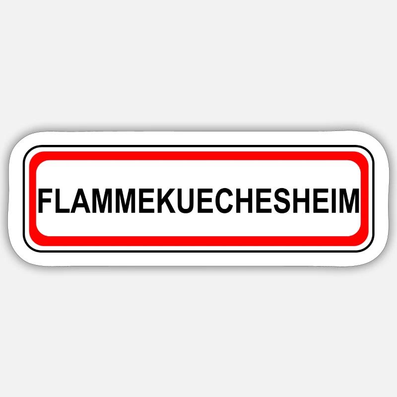 Flammekuechesheim | - Sticker Größe S (10 x 10 cm) - Mattweiß