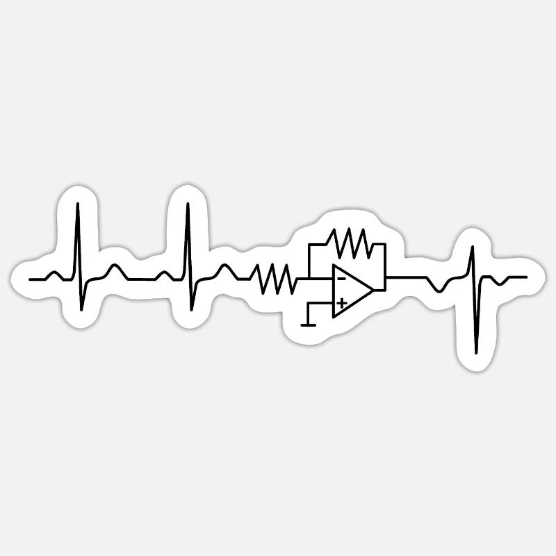 Electrical Engineering Heartbeat Inverter Engineer - Sticker size S (10 x 10 cm) - white matte