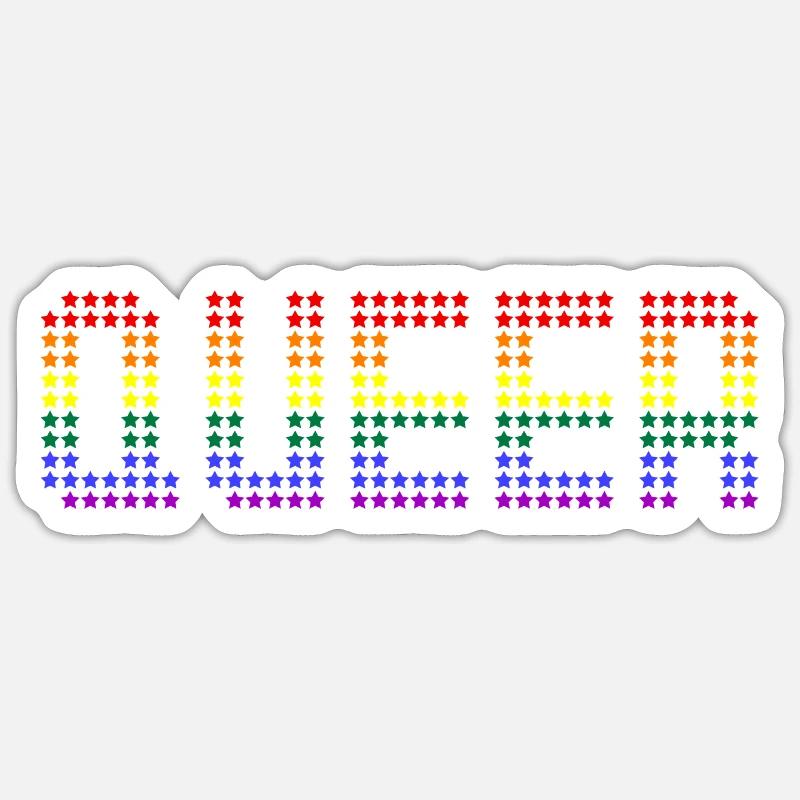 Queer Rainbow - Sticker size S (10 x 10 cm) - white matte
