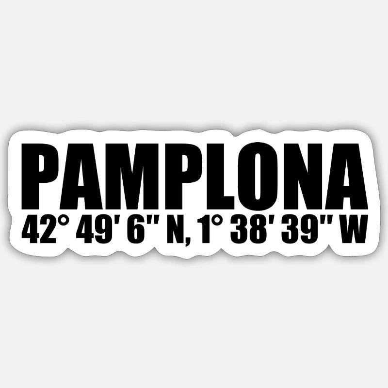 Pamplona Coordinates Sticker size S (10 x 10 cm)