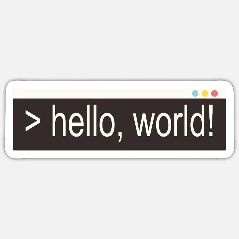 Hello world - Sticker Größe S (10 x 10 cm) - Mattweiß