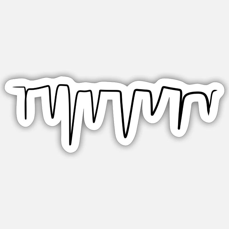 zacken line stroke pointed - Sticker size S (10 x 10 cm) - white matte