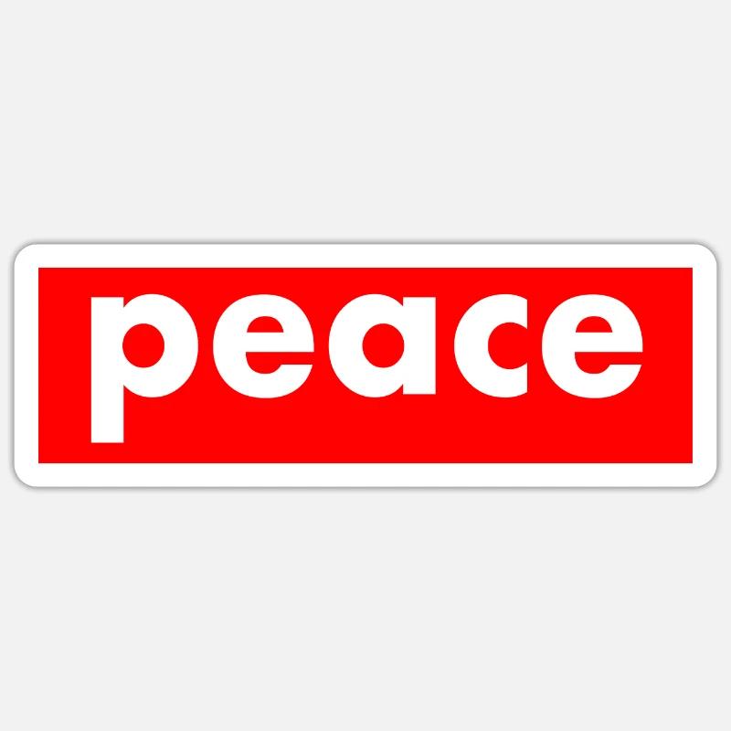 Peace - Sticker taille S (10 x 10 cm) - blanc mat