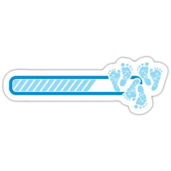 Une femme triplette charge bébé enceinte - Sticker taille S (10 x 10 cm) - blanc mat - Devant
