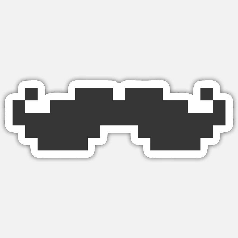 8bit pixel moustache Sticker size S (10 x 10 cm)