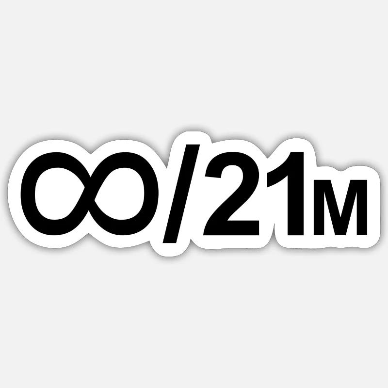 Bitcoin Unendlich durch 21 Millionen Sticker Größe S (10 x 10 cm)