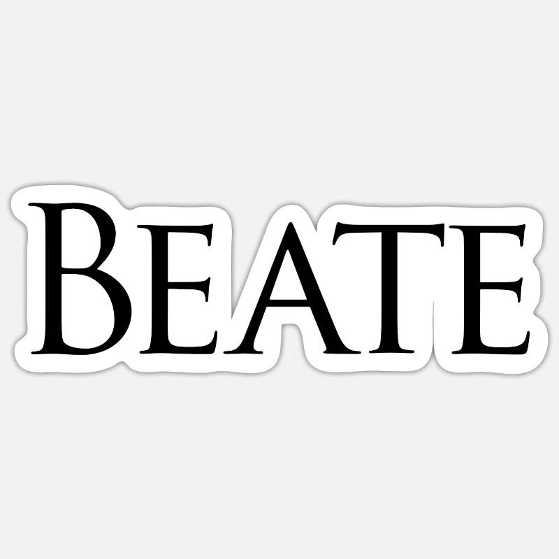 Beate noir Sticker taille S (10 x 10 cm)