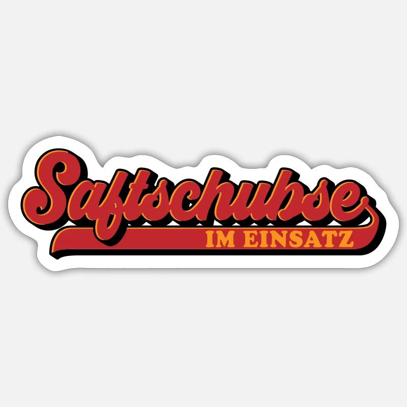 Farben änderbar | Saftschubse im Einsatz Sticker Größe S (10 x 10 cm)