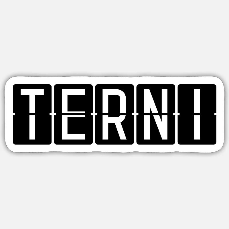 Terni Flughafentafel - Sticker Größe S (10 x 10 cm) - Mattweiß