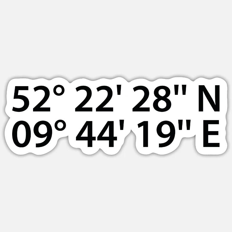 Coordonnées de Hanovre - Sticker taille S (10 x 10 cm) - blanc mat
