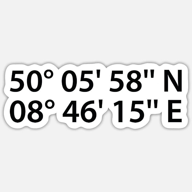 Coordonnées d’Offenbach am Main - Sticker taille S (10 x 10 cm) - blanc mat