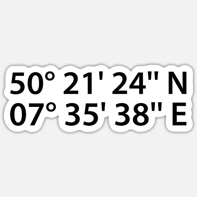 Coordonnées de Coblence - Sticker taille S (10 x 10 cm) - blanc mat