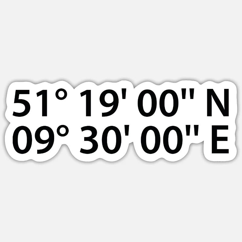 Coordonnées de Kassel - Sticker taille S (10 x 10 cm) - blanc mat
