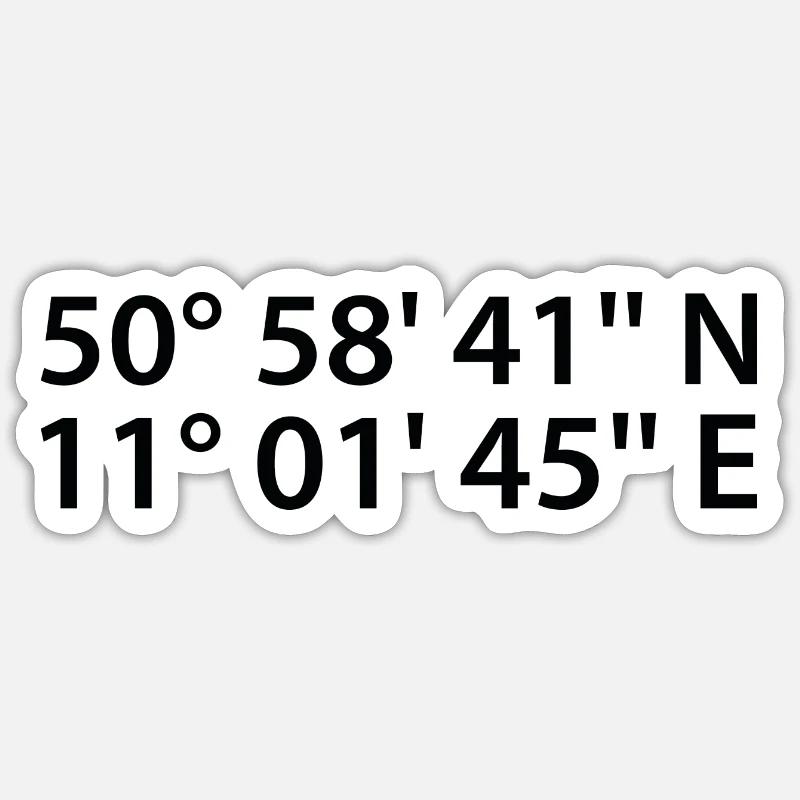 Erfurt coordinates - Sticker size S (10 x 10 cm) - white matte