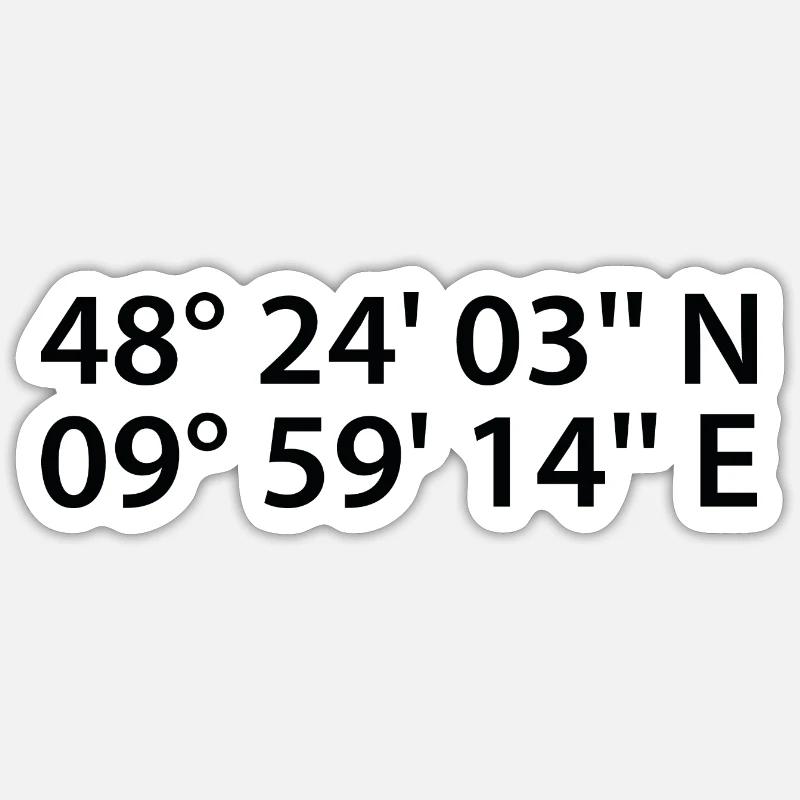 Ulm coordinates Sticker size S (10 x 10 cm)