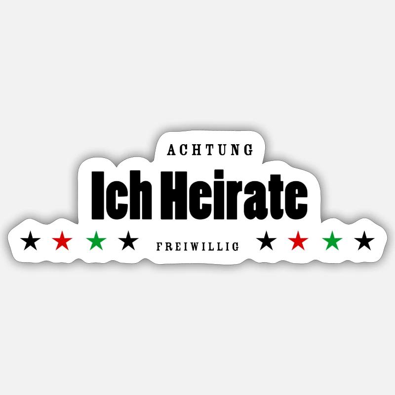 Heiraten - Sticker Größe S (10 x 10 cm) - Mattweiß