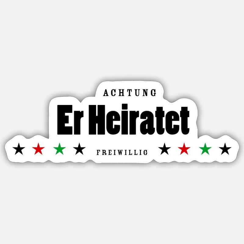 Heiraten Sticker Größe S (10 x 10 cm)