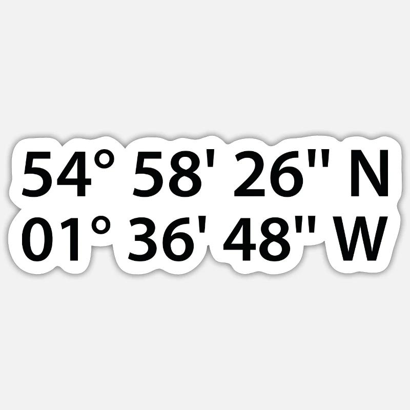 Newcastle upon Tyne coordinates Sticker size S (10 x 10 cm)