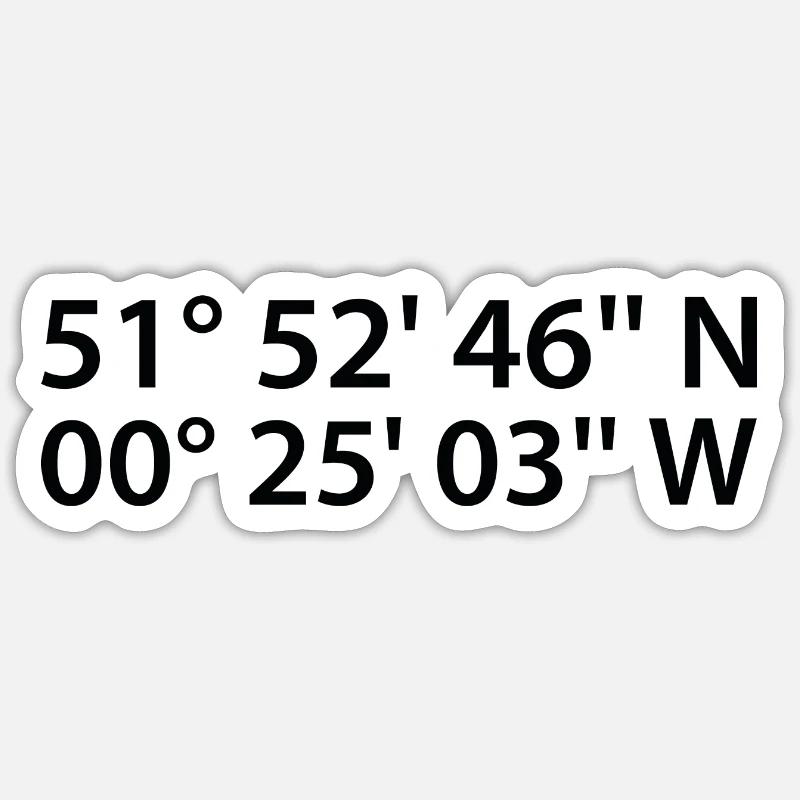 Luton Coordinates - Sticker size S (10 x 10 cm) - white matte