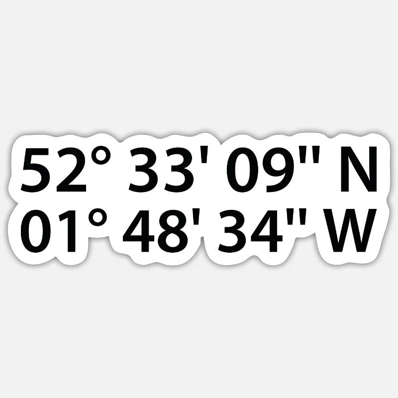 Royal Sutton Coldfield Coordinates Sticker size S (10 x 10 cm)