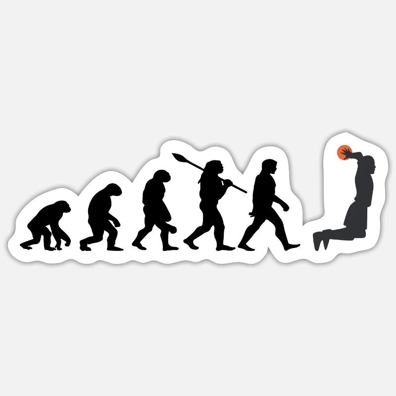 Évolution du basketball Sticker taille S (10 x 10 cm)