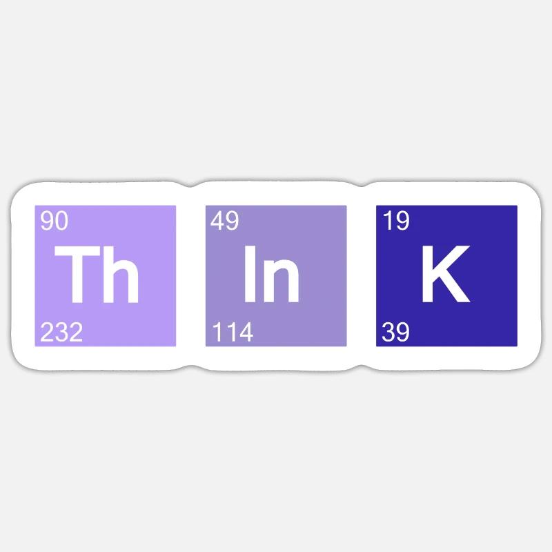 Think (bleu) Sticker taille S (10 x 10 cm)