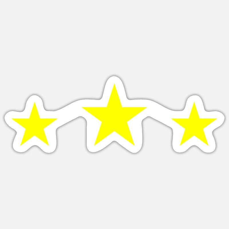 3 étoiles - Sticker taille S (10 x 10 cm) - blanc mat